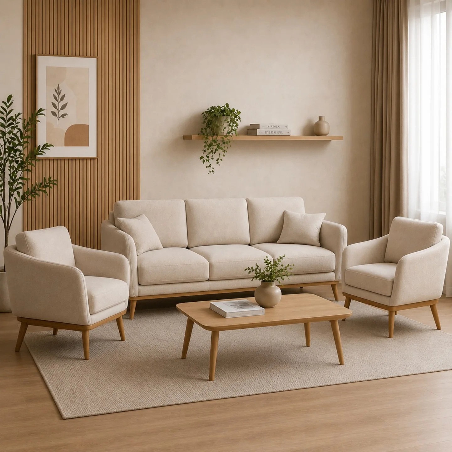 Kursi dan sofa bernuansa cream